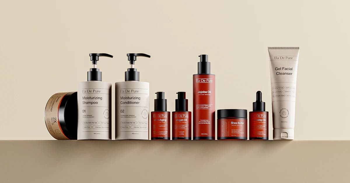 Cosmetic packaging on a pharmacy shelf with bilingual compliance labels